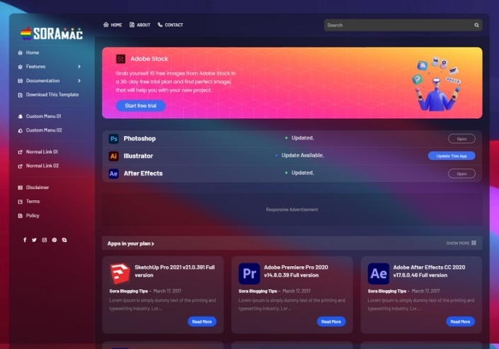 SoraMac Blogger Template